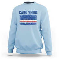 Cabo Verde Distressed Flag National Pride Sweatshirt Cape Verde Heritage Pride Retro Grunge Graphic