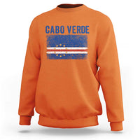 Cabo Verde Distressed Flag National Pride Sweatshirt Cape Verde Heritage Pride Retro Grunge Graphic