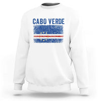 Cabo Verde Distressed Flag National Pride Sweatshirt Cape Verde Heritage Pride Retro Grunge Graphic