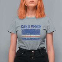 Cabo Verde Distressed Flag National Pride T Shirt For Women Cape Verde Heritage Pride Retro Grunge Graphic