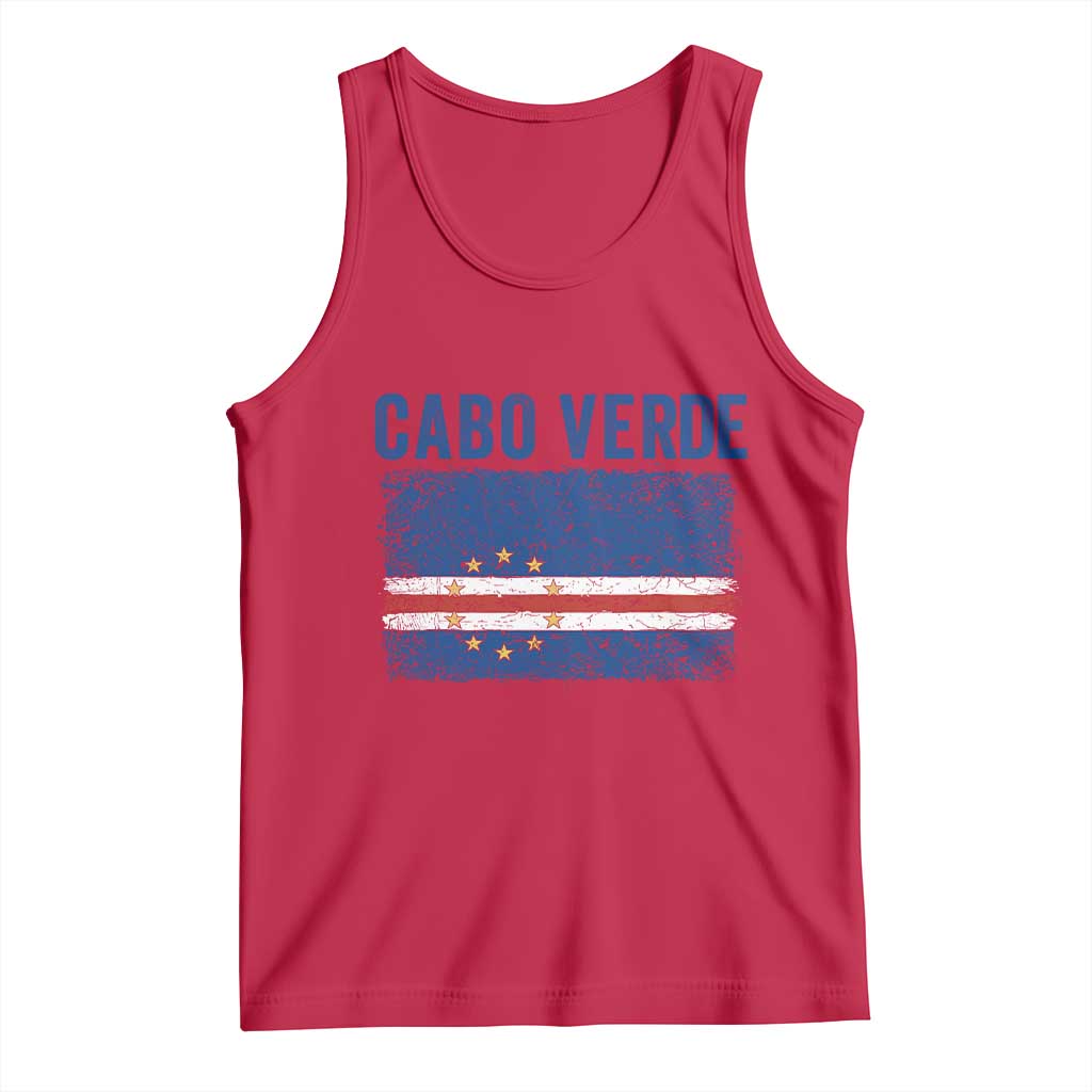 Cabo Verde Distressed Flag National Pride Tank Top Cape Verde Heritage Pride Retro Grunge Graphic