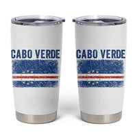 Cabo Verde Distressed Flag National Pride Tumbler Cup Cape Verde Heritage Pride Retro Grunge Graphic