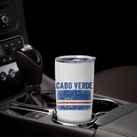 Cabo Verde Distressed Flag National Pride Tumbler Cup Cape Verde Heritage Pride Retro Grunge Graphic