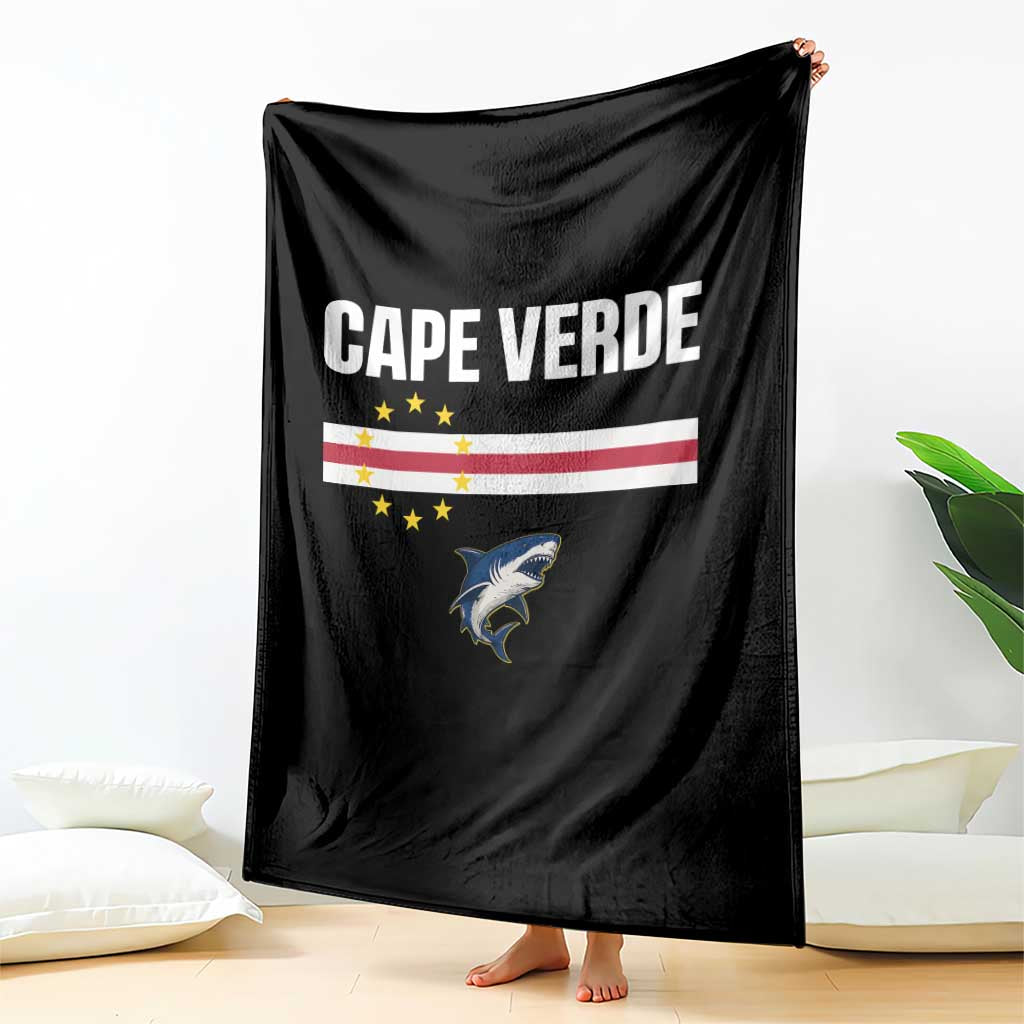 Cape Verde Flag Blue Shark Heritage Throw Blanket Cabo Verde Verdean Pride Soccer Football Fans