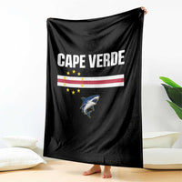 Cape Verde Flag Blue Shark Heritage Throw Blanket Cabo Verde Verdean Pride Soccer Football Fans