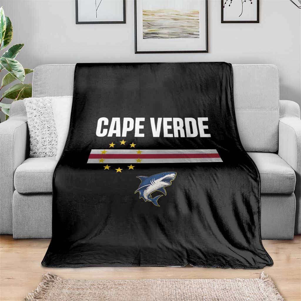 Cape Verde Flag Blue Shark Heritage Throw Blanket Cabo Verde Verdean Pride Soccer Football Fans