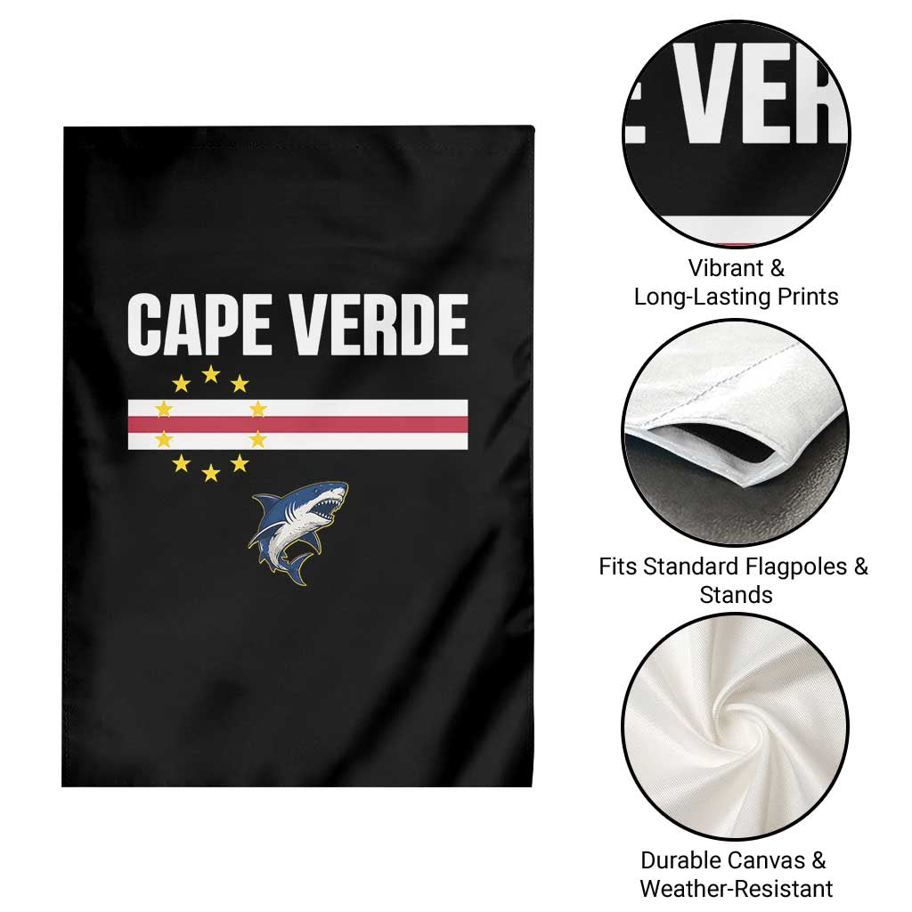 Cape Verde Flag Blue Shark Heritage Garden Flag Cabo Verde Verdean Pride Soccer Football Fans