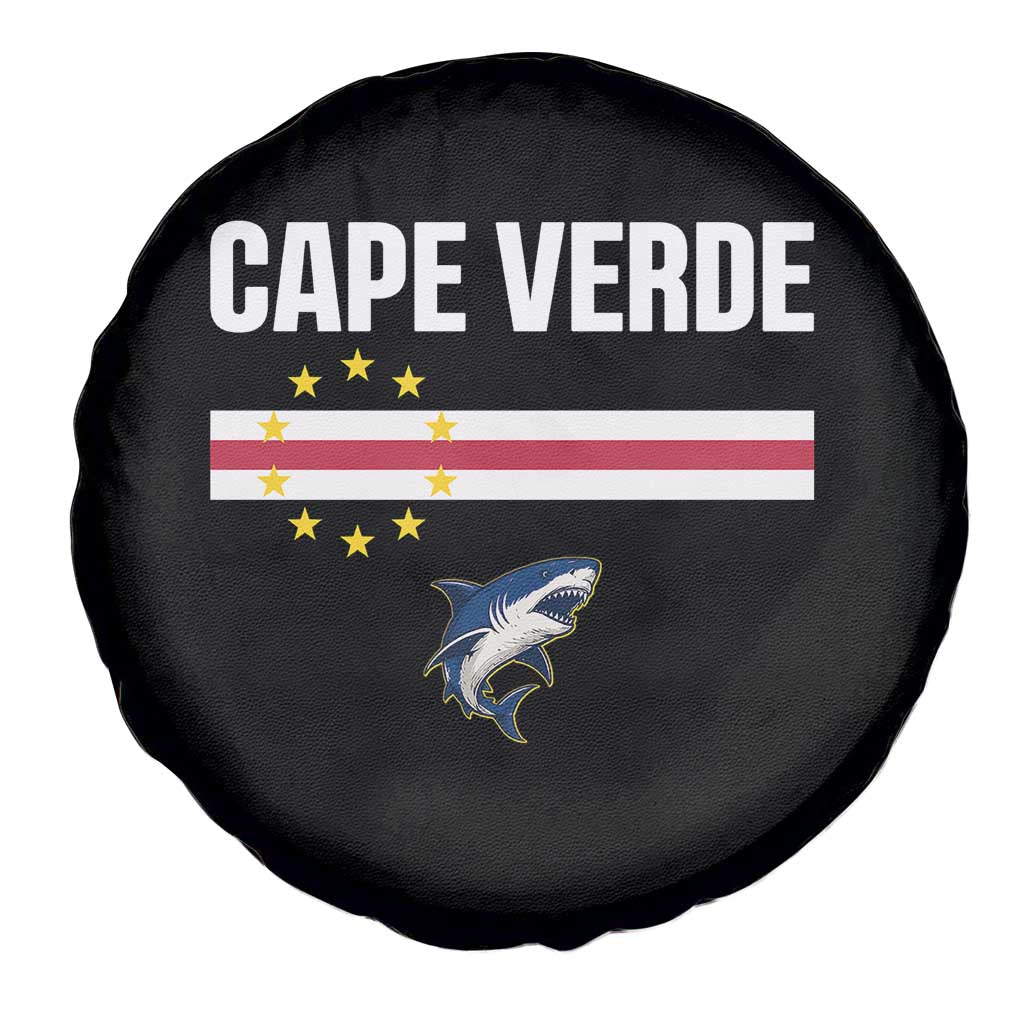 Cape Verde Flag Blue Shark Heritage Spare Tire Cover Cabo Verde Verdean Pride Soccer Football Fans