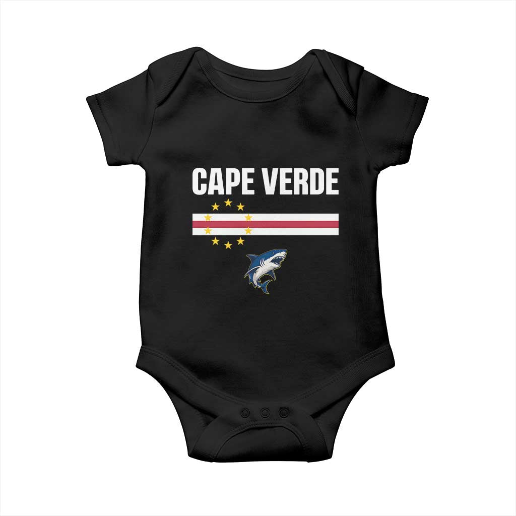 Cape Verde Flag Blue Shark Heritage Baby Onesie Cabo Verde Verdean Pride Soccer Football Fans