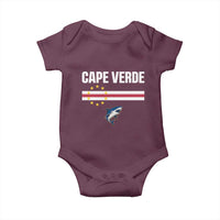 Cape Verde Flag Blue Shark Heritage Baby Onesie Cabo Verde Verdean Pride Soccer Football Fans