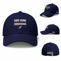 Cape Verde Flag Blue Shark Heritage Baseball Cap Cabo Verde Verdean Pride Soccer Football Fans