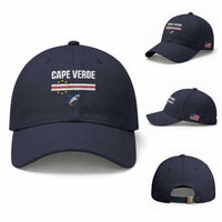 Cape Verde Flag Blue Shark Heritage Baseball Cap Cabo Verde Verdean Pride Soccer Football Fans