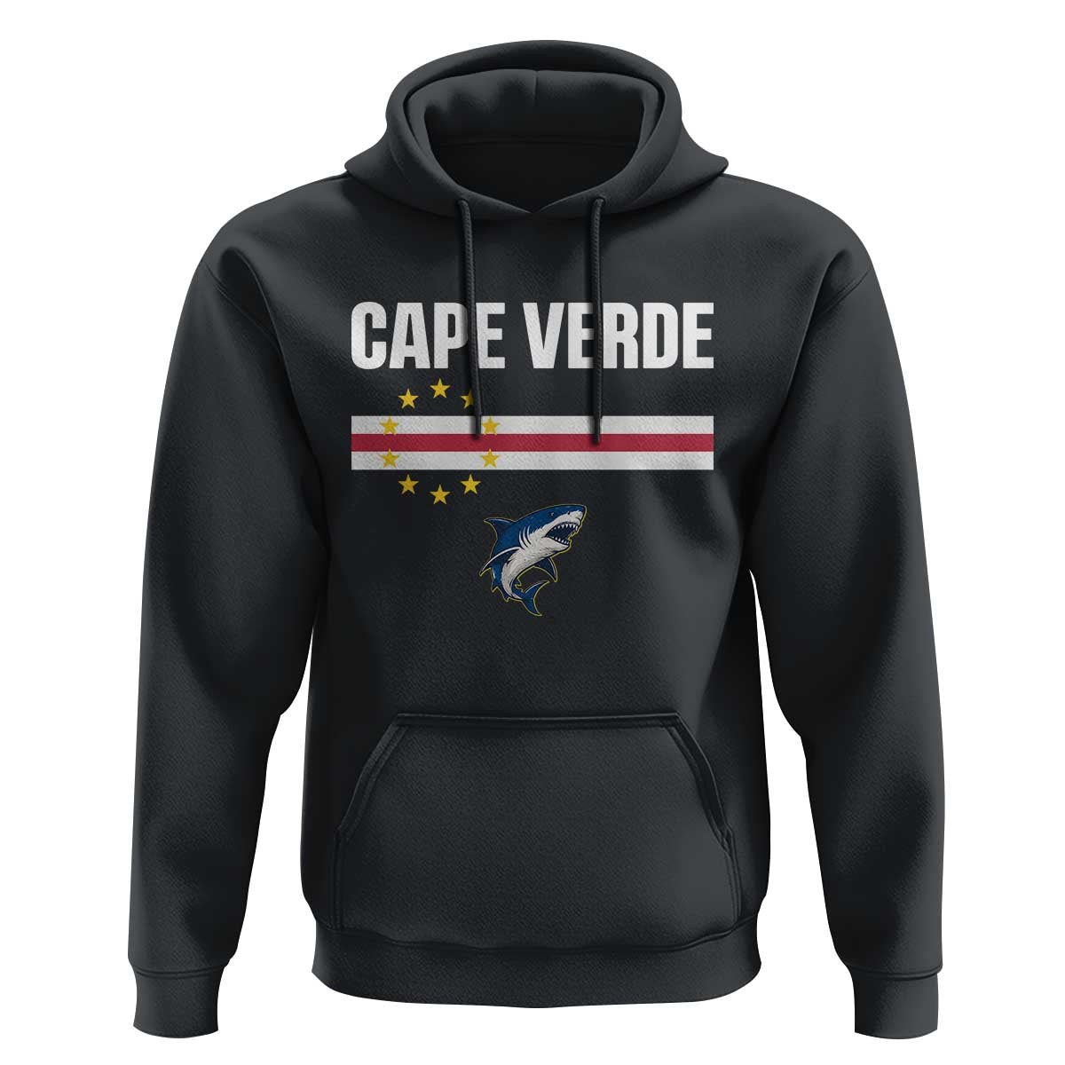 Cape Verde Flag Blue Shark Heritage Hoodie Cabo Verde Verdean Pride Soccer Football Fans