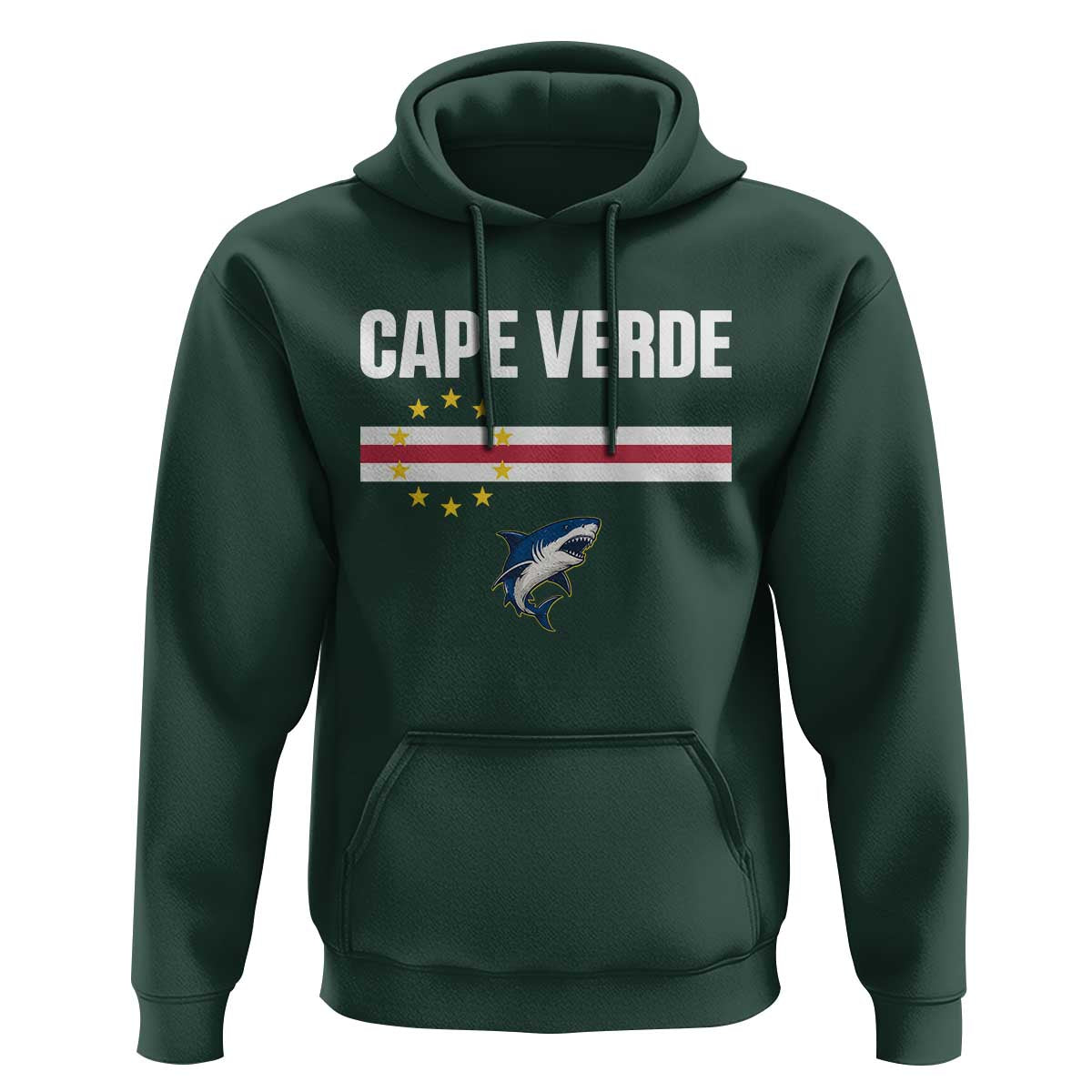 Cape Verde Flag Blue Shark Heritage Hoodie Cabo Verde Verdean Pride Soccer Football Fans
