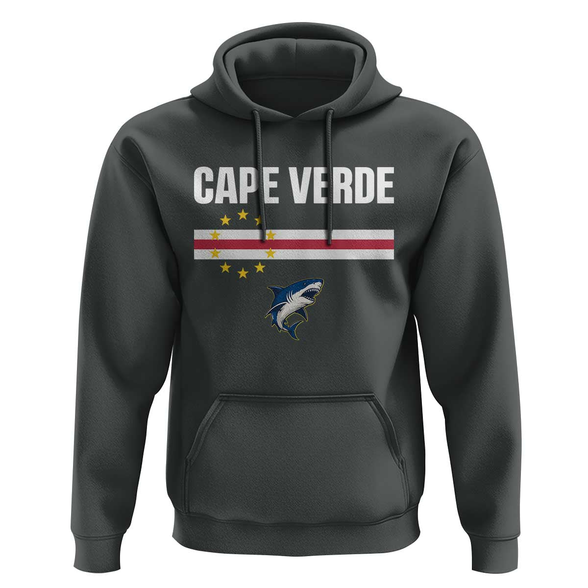 Cape Verde Flag Blue Shark Heritage Hoodie Cabo Verde Verdean Pride Soccer Football Fans