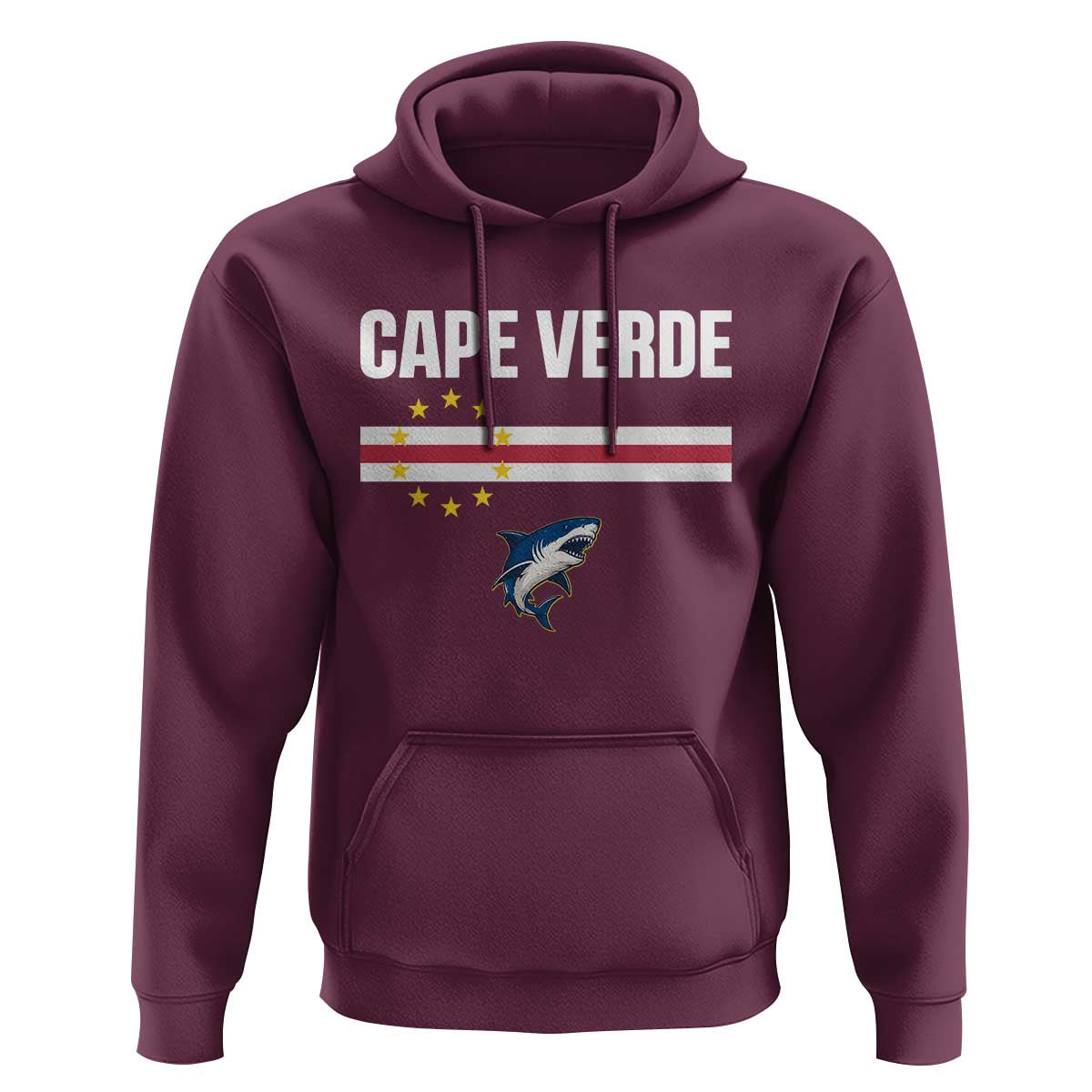 Cape Verde Flag Blue Shark Heritage Hoodie Cabo Verde Verdean Pride Soccer Football Fans