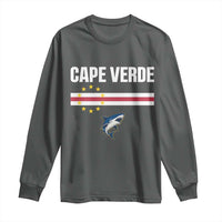 Cape Verde Flag Blue Shark Heritage Long Sleeve Shirt Cabo Verde Verdean Pride Soccer Football Fans