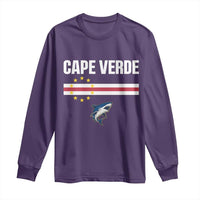 Cape Verde Flag Blue Shark Heritage Long Sleeve Shirt Cabo Verde Verdean Pride Soccer Football Fans