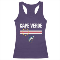 Cape Verde Flag Blue Shark Heritage Racerback Tank Top Cabo Verde Verdean Pride Soccer Football Fans