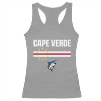 Cape Verde Flag Blue Shark Heritage Racerback Tank Top Cabo Verde Verdean Pride Soccer Football Fans