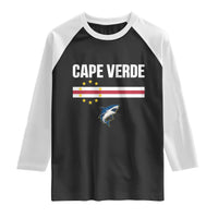 Cape Verde Flag Blue Shark Heritage Raglan Shirt Cabo Verde Verdean Pride Soccer Football Fans