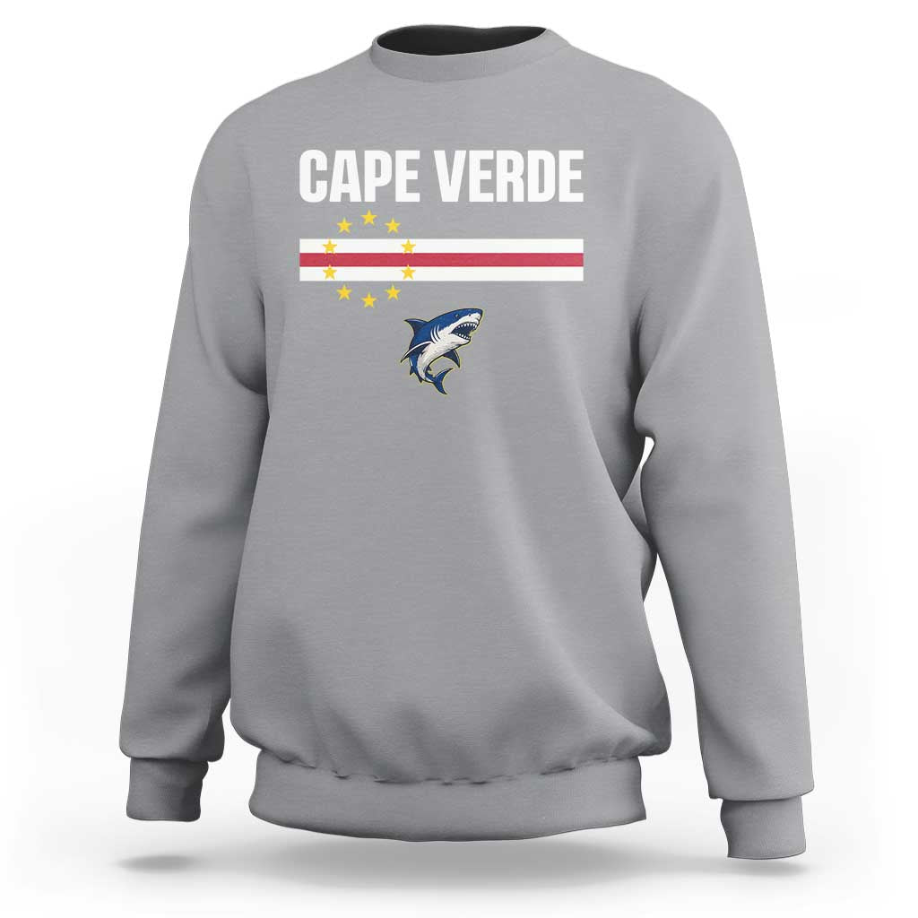 Cape Verde Flag Blue Shark Heritage Sweatshirt Cabo Verde Verdean Pride Soccer Football Fans