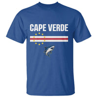 Cape Verde Flag Blue Shark Heritage T Shirt Cabo Verde Verdean Pride Soccer Football Fans