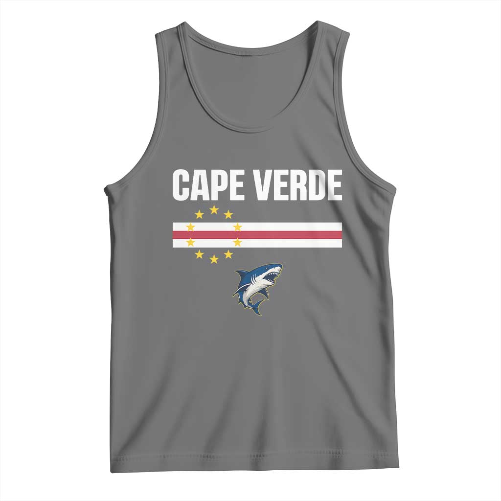 Cape Verde Flag Blue Shark Heritage Tank Top Cabo Verde Verdean Pride Soccer Football Fans