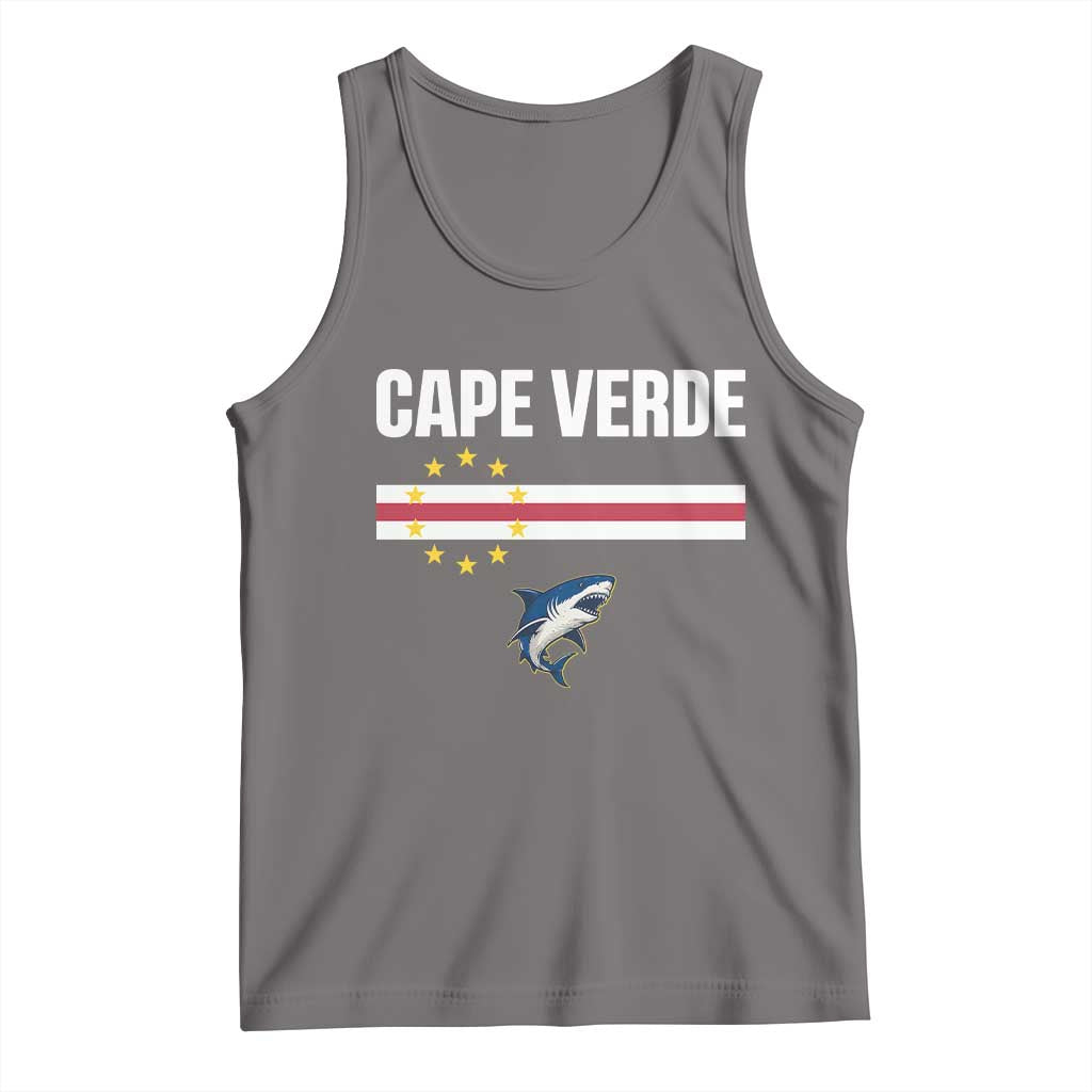Cape Verde Flag Blue Shark Heritage Tank Top Cabo Verde Verdean Pride Soccer Football Fans