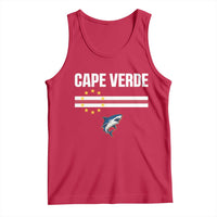 Cape Verde Flag Blue Shark Heritage Tank Top Cabo Verde Verdean Pride Soccer Football Fans