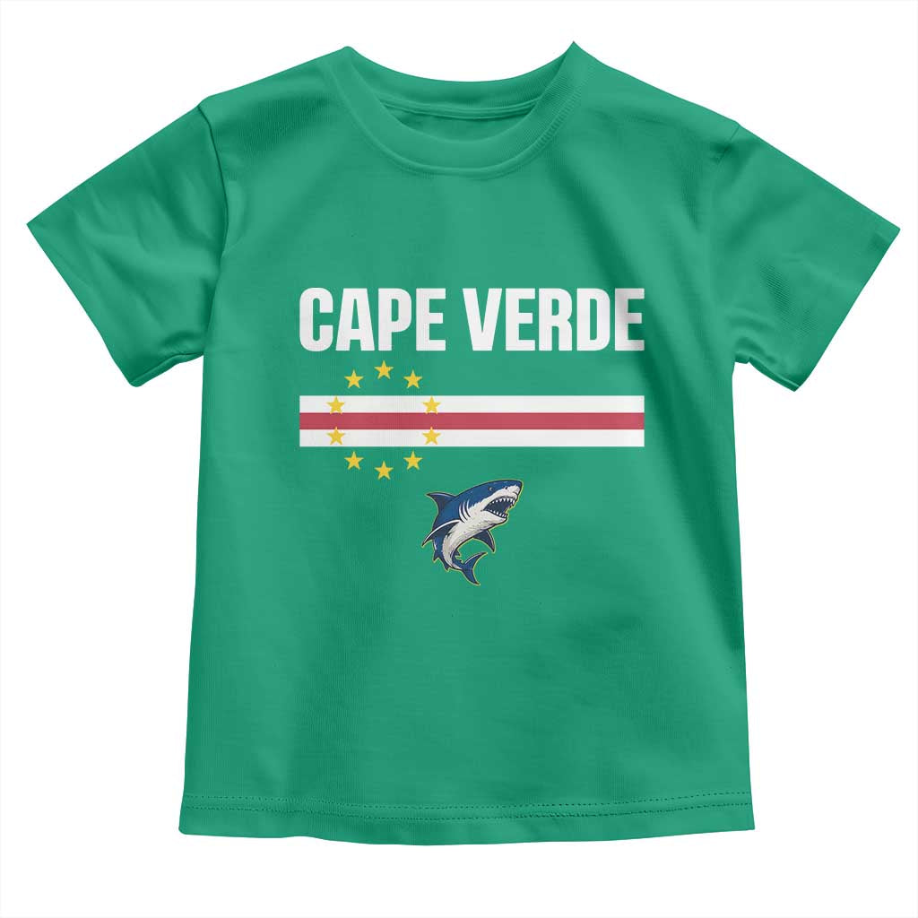 Cape Verde Flag Blue Shark Heritage Toddler T Shirt Cabo Verde Verdean Pride Soccer Football Fans