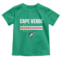 Cape Verde Flag Blue Shark Heritage Toddler T Shirt Cabo Verde Verdean Pride Soccer Football Fans
