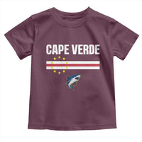 Cape Verde Flag Blue Shark Heritage Toddler T Shirt Cabo Verde Verdean Pride Soccer Football Fans