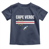 Cape Verde Flag Blue Shark Heritage Toddler T Shirt Cabo Verde Verdean Pride Soccer Football Fans