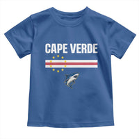 Cape Verde Flag Blue Shark Heritage Toddler T Shirt Cabo Verde Verdean Pride Soccer Football Fans