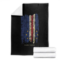 Cape Verde Vertical Brush Stroke Flag Graphic Throw Blanket Cabo Verde National Pride Artistic Gift