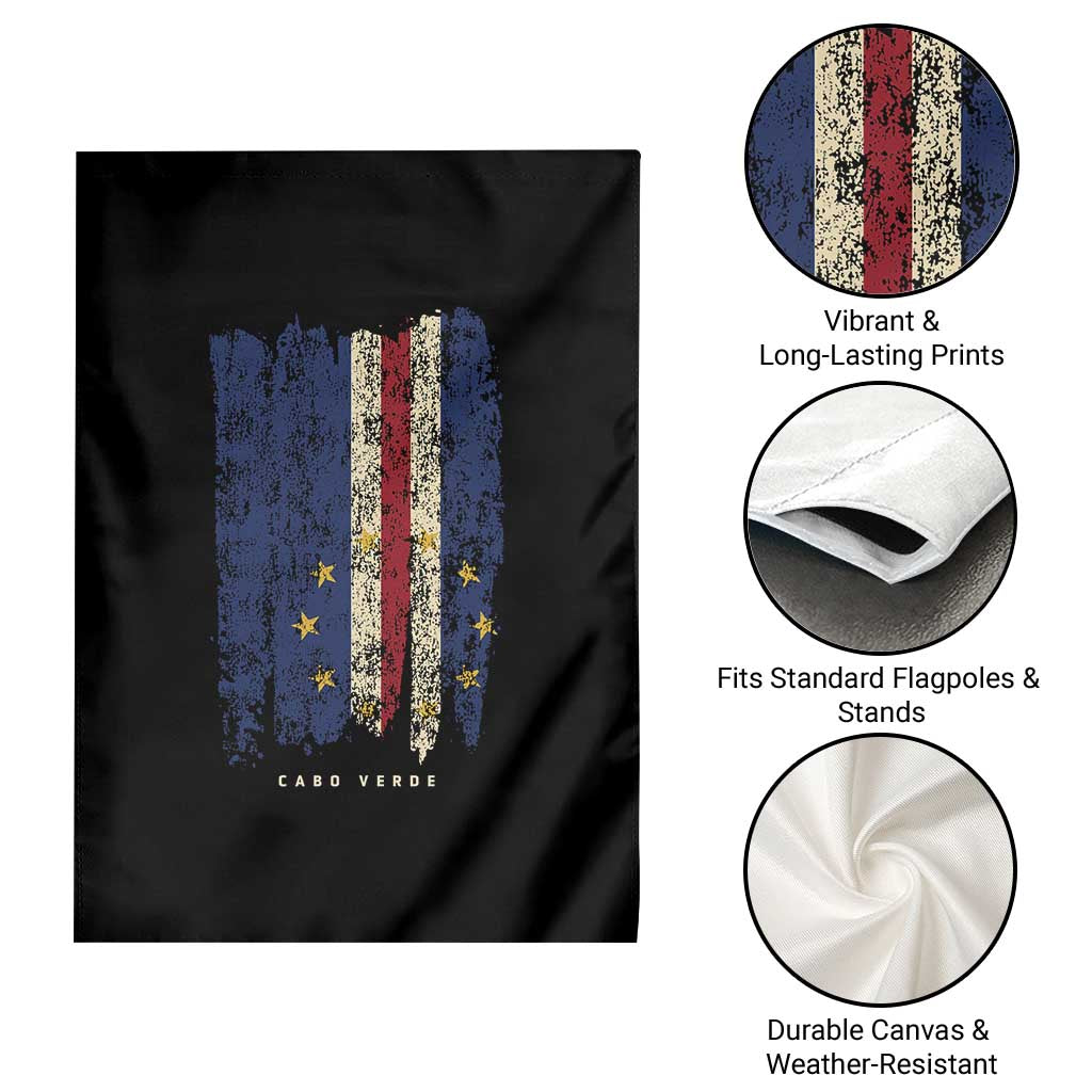 Cape Verde Vertical Brush Stroke Flag Graphic Garden Flag Cabo Verde National Pride Artistic Gift