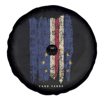 Cape Verde Vertical Brush Stroke Flag Graphic Spare Tire Cover Cabo Verde National Pride Artistic Gift