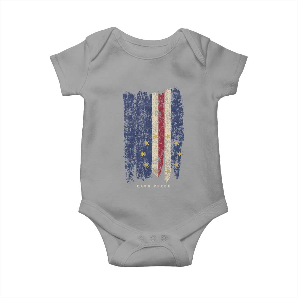 Cape Verde Vertical Brush Stroke Flag Graphic Baby Onesie Cabo Verde National Pride Artistic Gift