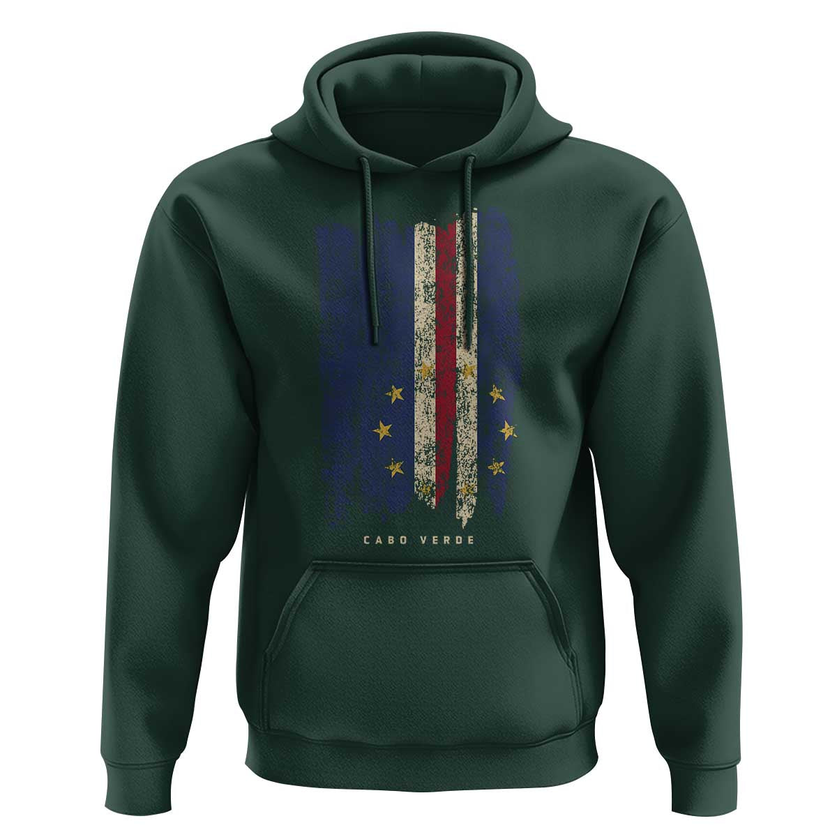 Cape Verde Vertical Brush Stroke Flag Graphic Hoodie Cabo Verde National Pride Artistic Gift