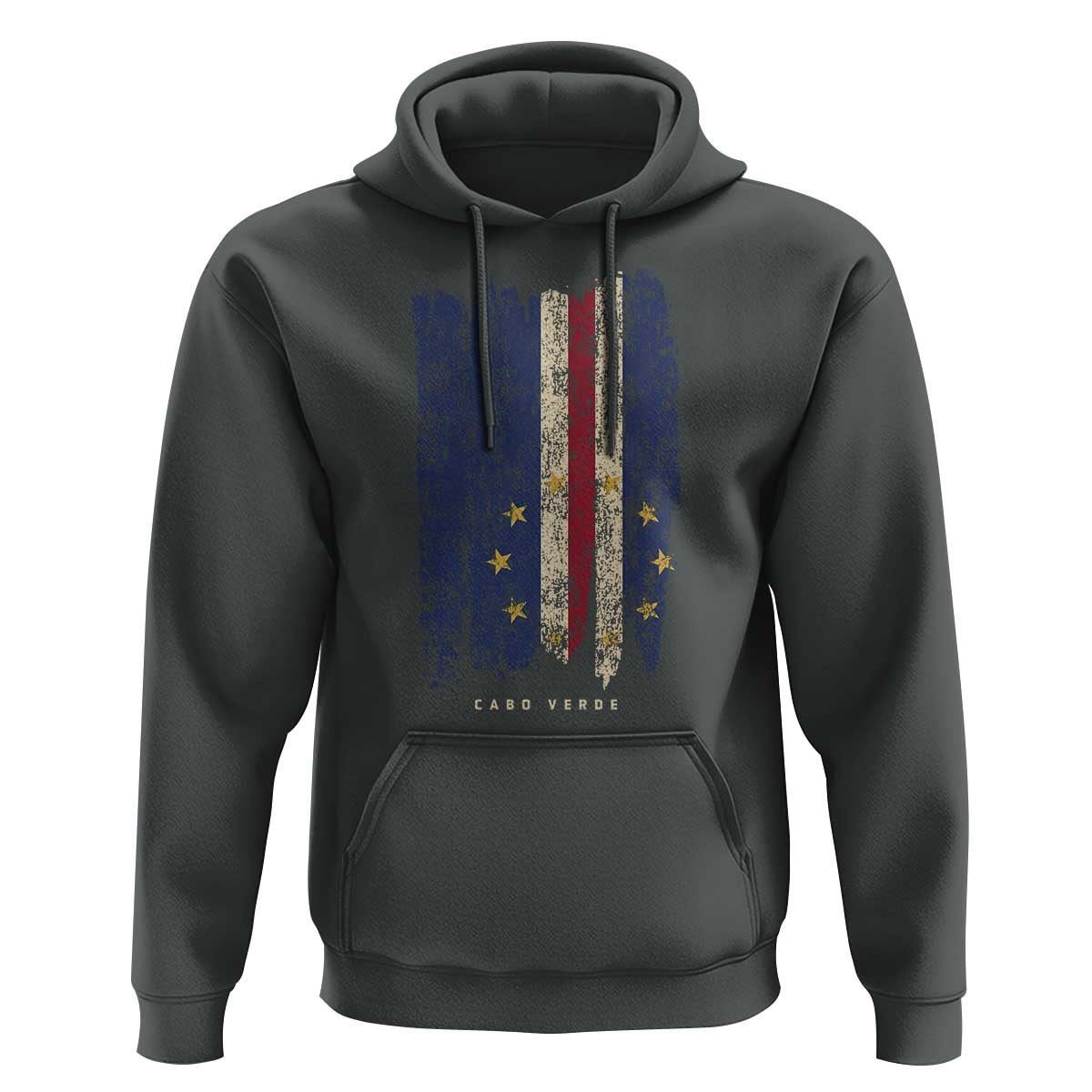Cape Verde Vertical Brush Stroke Flag Graphic Hoodie Cabo Verde National Pride Artistic Gift