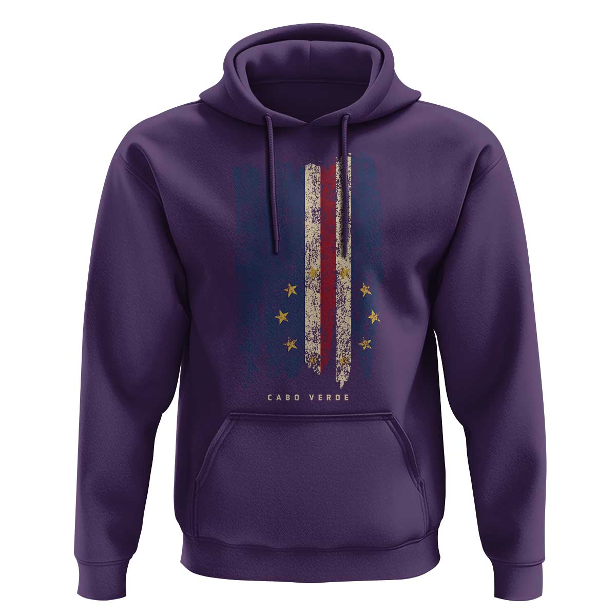 Cape Verde Vertical Brush Stroke Flag Graphic Hoodie Cabo Verde National Pride Artistic Gift