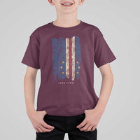 Cape Verde Vertical Brush Stroke Flag Graphic T Shirt For Kid Cabo Verde National Pride Artistic Gift