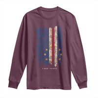Cape Verde Vertical Brush Stroke Flag Graphic Long Sleeve Shirt Cabo Verde National Pride Artistic Gift