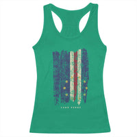 Cape Verde Vertical Brush Stroke Flag Graphic Racerback Tank Top Cabo Verde National Pride Artistic Gift