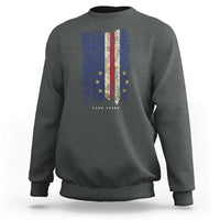 Cape Verde Vertical Brush Stroke Flag Graphic Sweatshirt Cabo Verde National Pride Artistic Gift