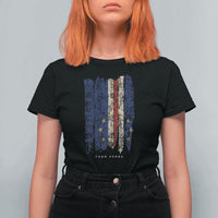Cape Verde Vertical Brush Stroke Flag Graphic T Shirt For Women Cabo Verde National Pride Artistic Gift