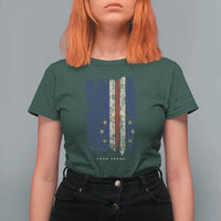 Cape Verde Vertical Brush Stroke Flag Graphic T Shirt For Women Cabo Verde National Pride Artistic Gift