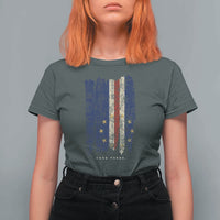 Cape Verde Vertical Brush Stroke Flag Graphic T Shirt For Women Cabo Verde National Pride Artistic Gift