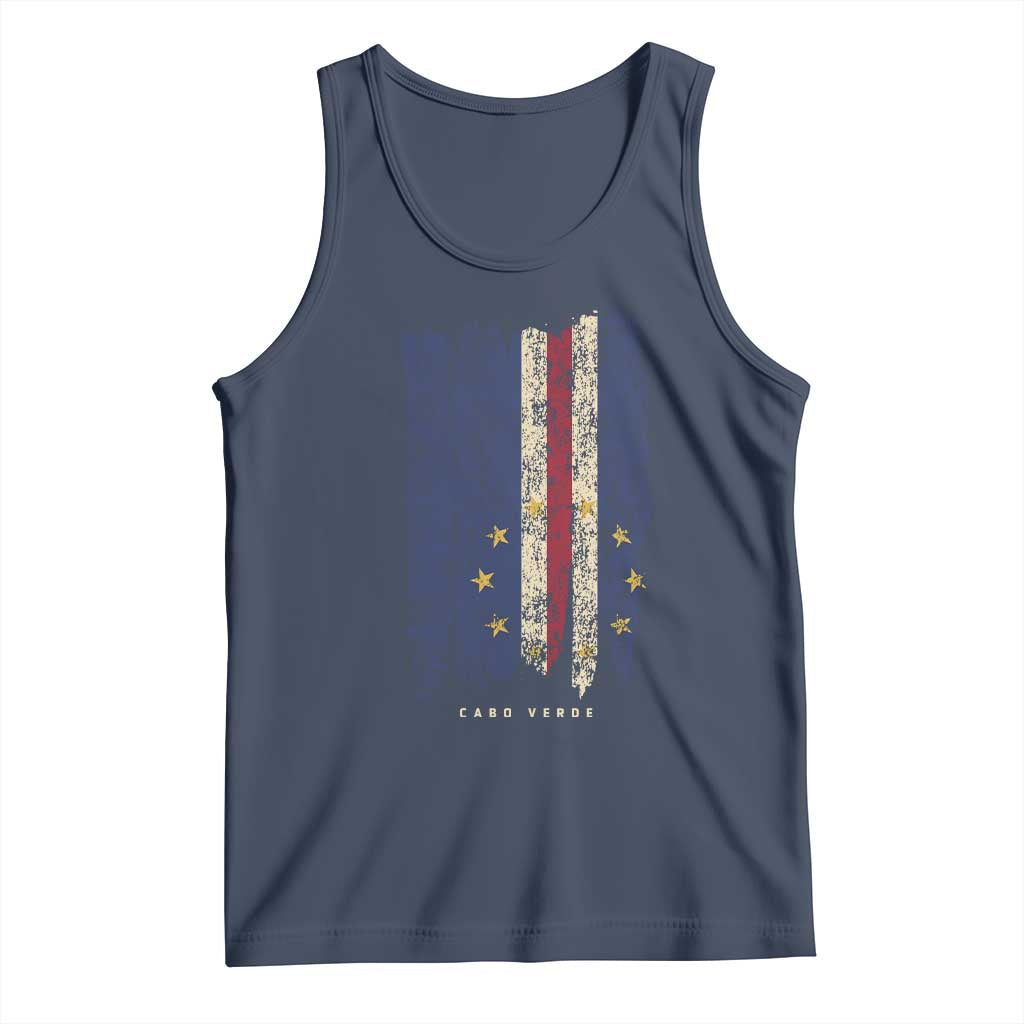 Cape Verde Vertical Brush Stroke Flag Graphic Tank Top Cabo Verde National Pride Artistic Gift